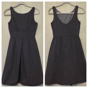 J. Crew Factory Scoop Neck Sleeveless A-Line Puckered Gray Dress Size 0